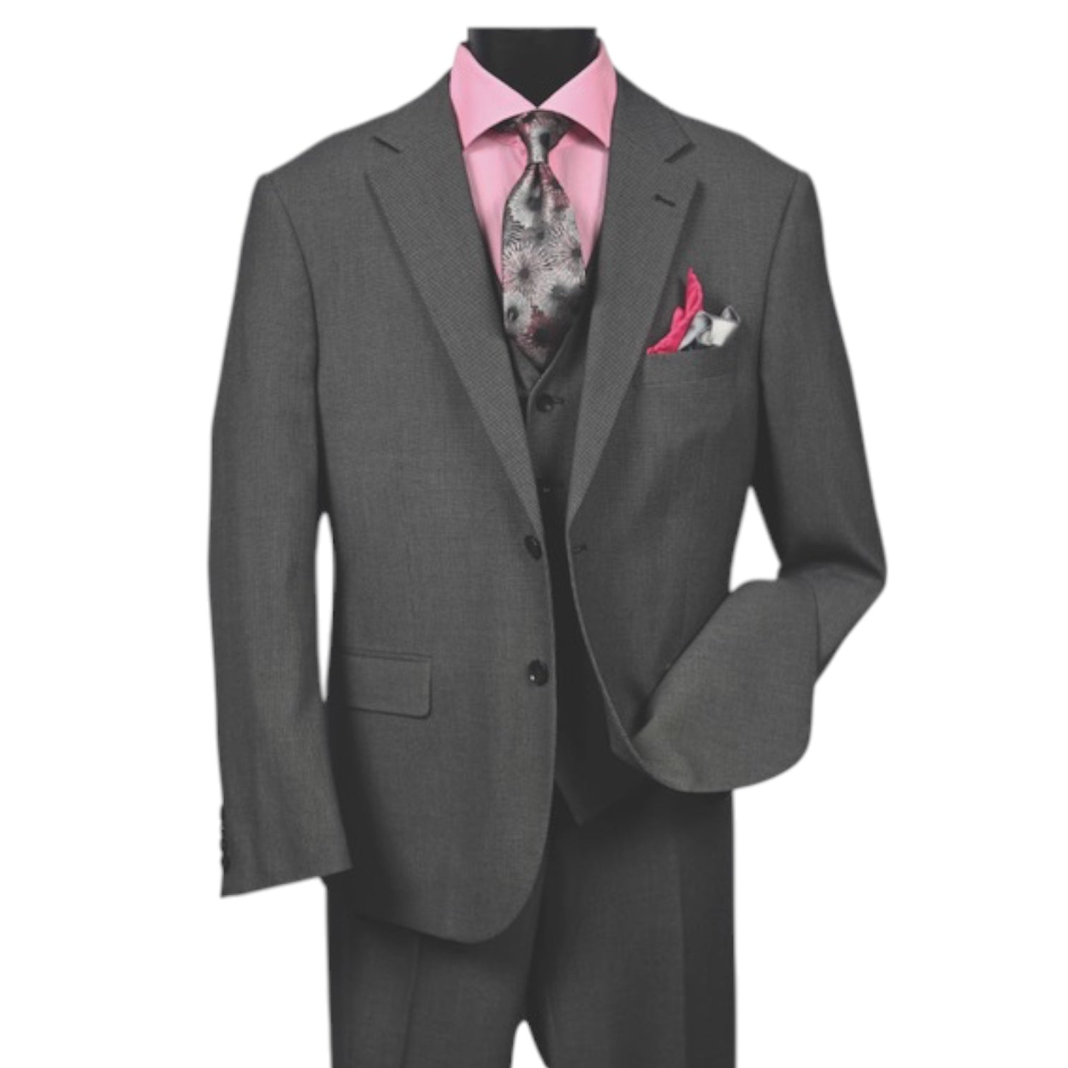 MICHAEL ADAMS: 3pc. Solid Modern Suit 3220